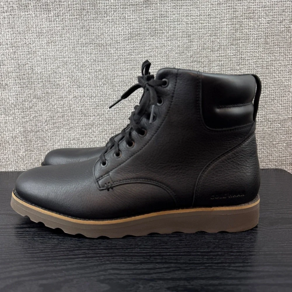 Cole Haan Grand Woodbury Men's 10.5 Waterproof Hiking Boots Black Leather C39293